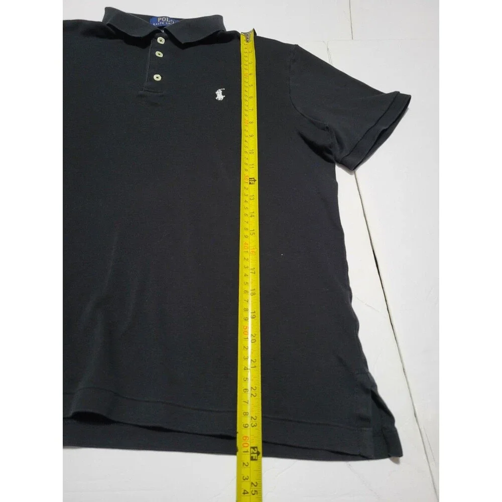 (#18) Polo Ralph Lauren Large Black Classic Fit Short Sleeve Size Men's M
